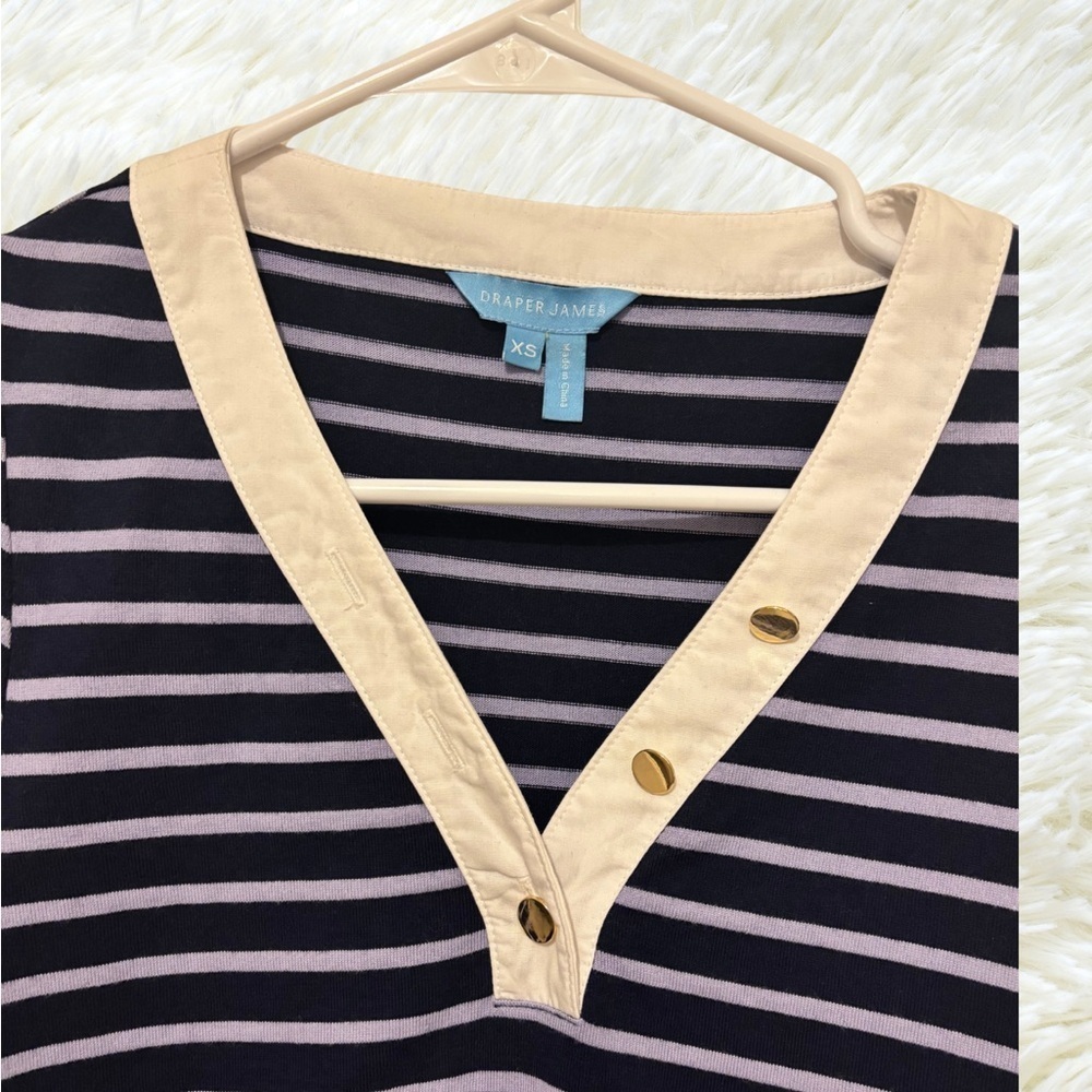Draper James Black and White Striped Top - Picture 4 of 6